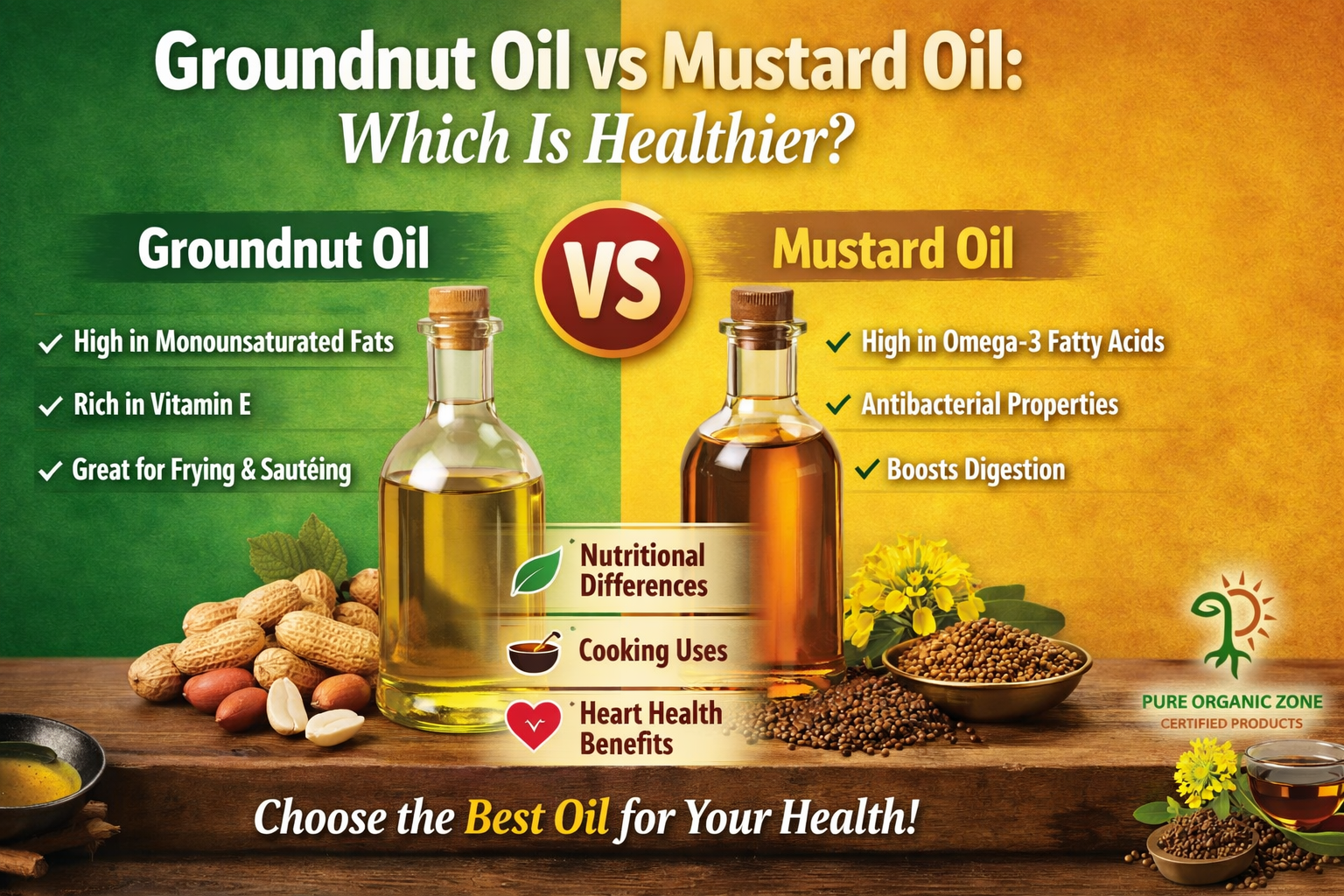 Groundnut Oil vs Mustard Oil: Which Is Healthier